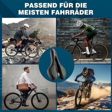 Зручний велосипедний сідло LuTuo для чоловіків та жінок, гелеве м'яке сідло, ергономічне, спортивне, для походів, з підкладкою для гірського велосипеда, шосе, BMX, MTB, City, E Bike (зелений)