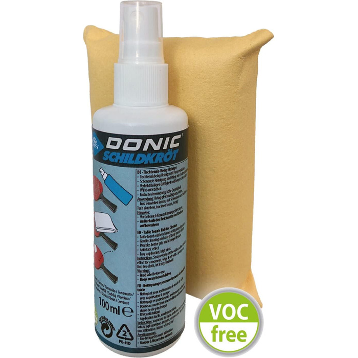 Набір для чищення тенісного столу Schildkröt Donic-Schildkröt, 100 мл, очищувач накладок та губка для чищення, 828529