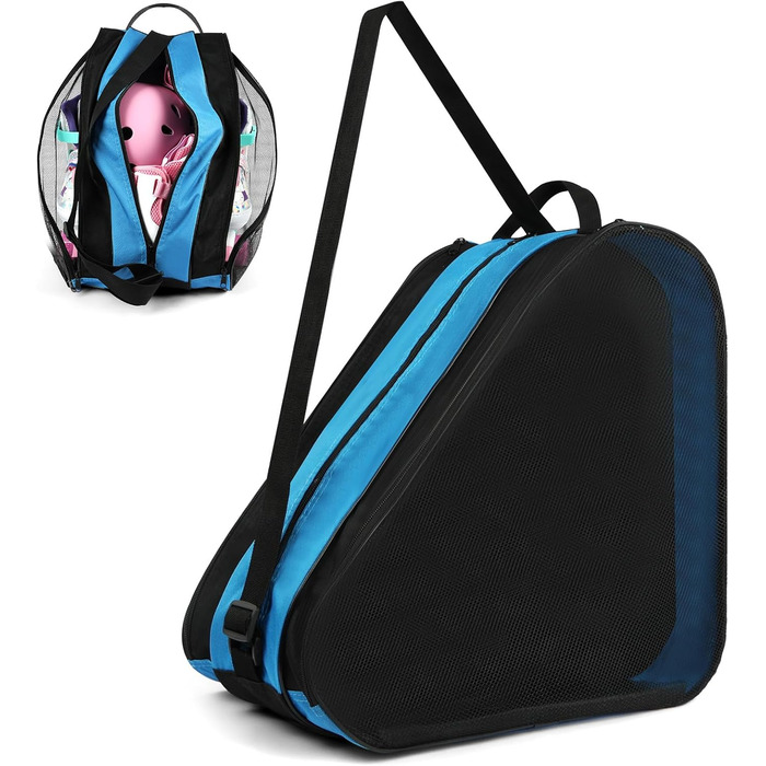 Сумка для роликів Flintronic, для дітей, велика місткість, з регульованим плечовим ременем, блакитна