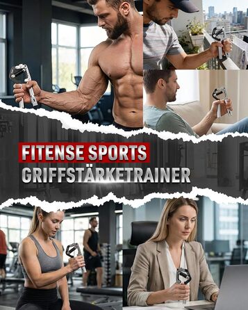 Еспандер для рук та кистей Fitense Handtrainer (50-225LB) - тренажер для розвитку сили хвату, регульований, срібний