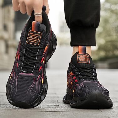 Кросівки для чоловіків та жінок, спортивні, для бігу та ходьби, дихаючі, з повітряною подушкою, розмір 39-46, 9189 C білий (9189 C чорний, 42 EU)