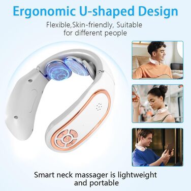 Електричний масажер для шиї та плечей з підігрівом та 4 режимами масажу