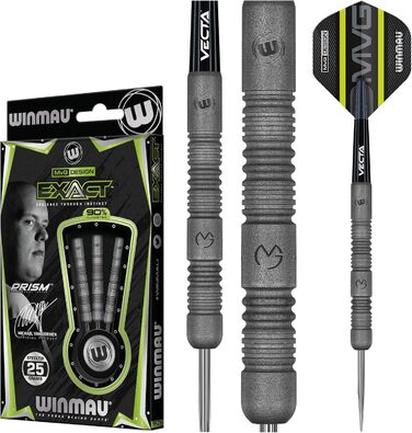 Дротики WINMAU Michael Van Gerwen MvG Exact 25 г, вольфрамові з оперенням і стрижнями