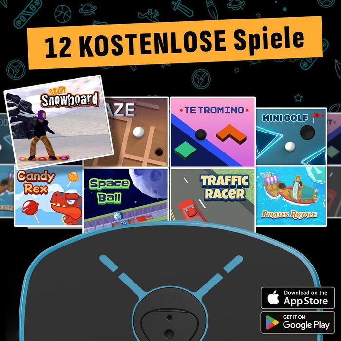 GoBalance Board App - Балансборд з Bluetooth сенсором, 12 ігор для тренувань, розваг та фітнесу. Зміцнює координацію та силу для підлітків та дорослих. GoBalance Sport-Play