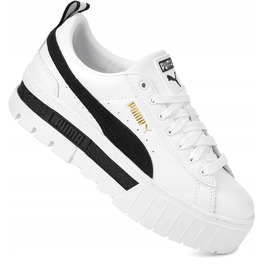Жіночі білі кросівки на платформі Puma Mayze, шкіряні, р. 37