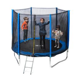 Батут для дітей 250 см з сіткою безпеки, блакитний – ідеальний для активного відпочинку на вулиці