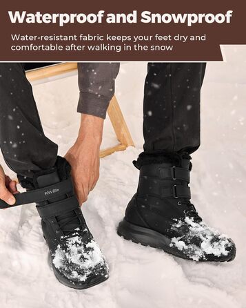 Черевики зимові чоловічі FitVille широкі, теплі, водонепроникні, з коротким гомілкою, чорні (46 EU)