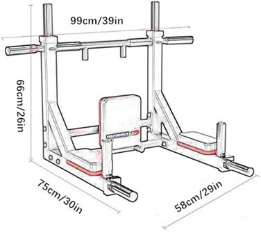 Кімнатна турнік для стіни 2-в-1 з платформою для віджимань, чорний. Макс. навантаження 500 кг. Фітнес для дому