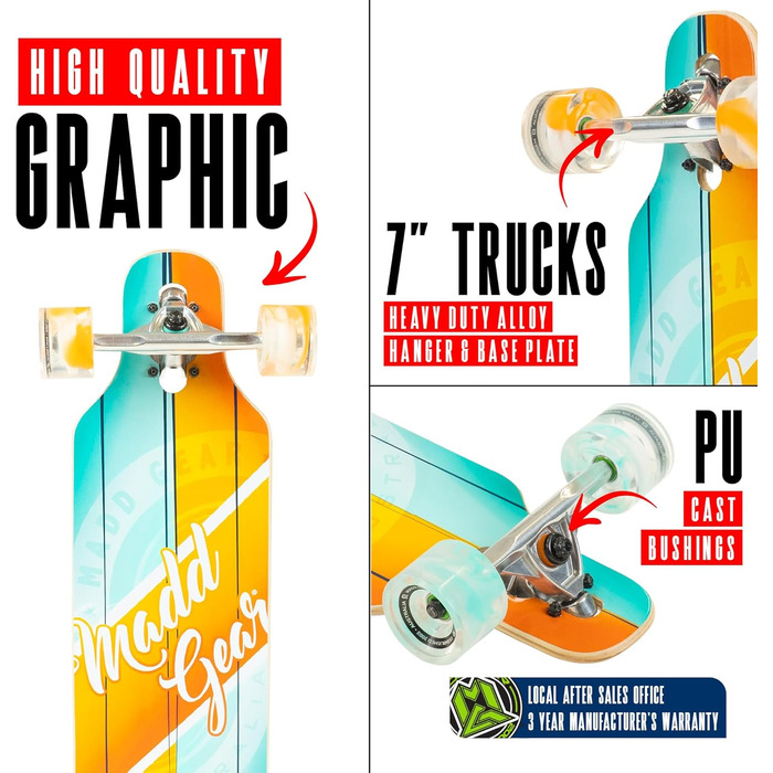 Скейтборд Madd Gear Pro Series Boardwalk 78.7x20.3 см для початківців - Комплект