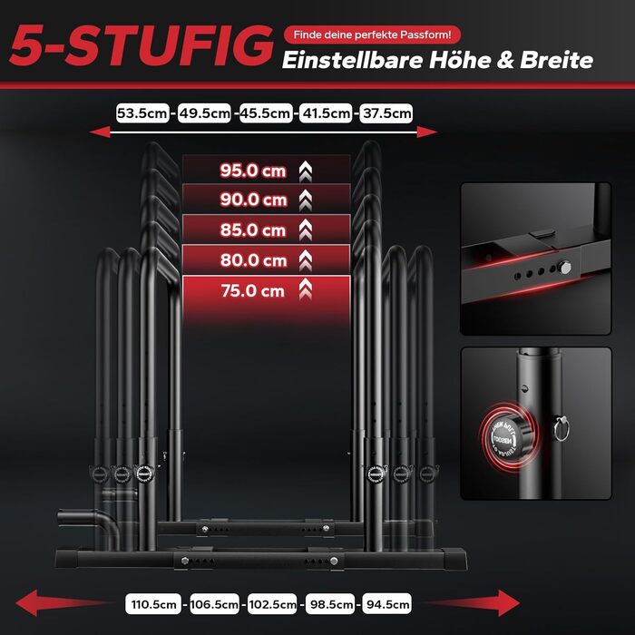 Регульовані турніки для віджимань та підтягувань для домашнього спортзалу, 400 кг, портативні тренувальні снаряди, турнік для віджимань та силових тренувань всього тіла, обладнання для калістеніки для початківців та професіоналів