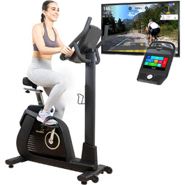 Велотренажер Skandika Liege-Ergometer P14 з сенсорним екраном, Bluetooth, додатками, до 150 кг, для дому