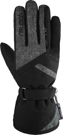 Жіночі гірськолижні рукавички Reusch Softshell, водонепроникні та теплі (чорно-сірі, розмір 7.5)