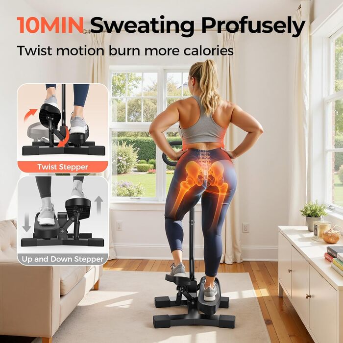 Сходи для тренувань Sportsroyals – степпер з тросами для тренування ніг, рук та сідниць, для дому та офісу