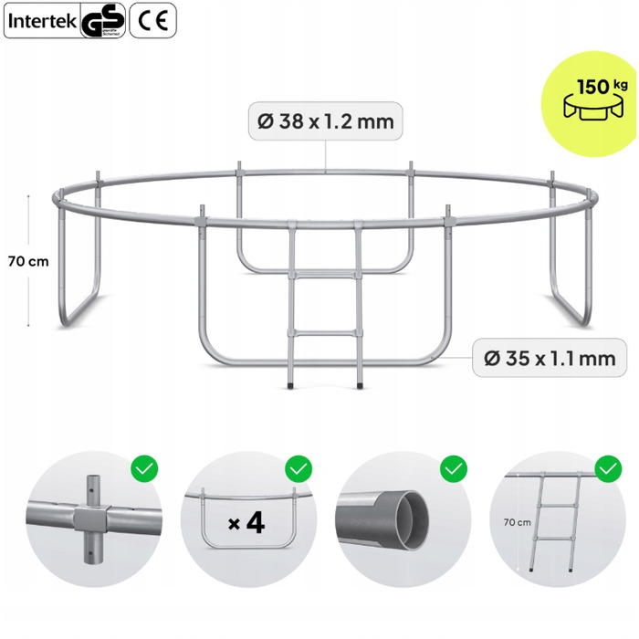 Батут із захисною сіткою Trampolina 312 см FT 10 (304-312 см)