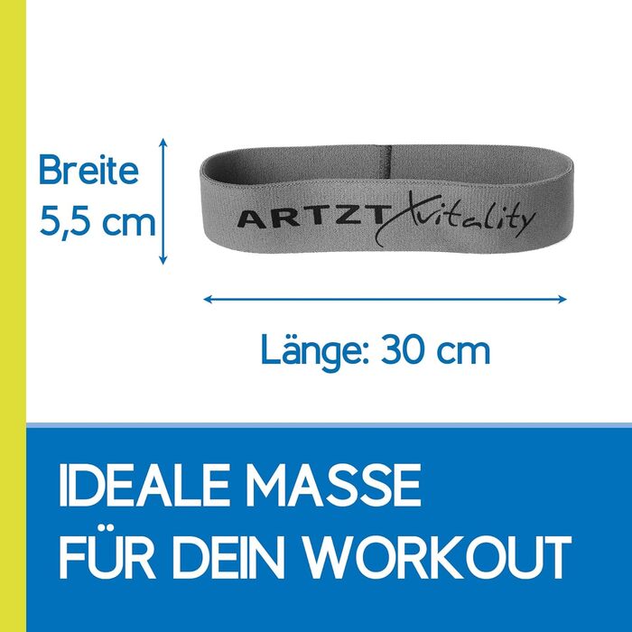 Тканинна фітнес-стрічка ARTZT vitality Theraband Loop Band, набір 3 шт, 30 см, для тренування рук, ніг, сідниць та пресу, 3 рівні опору, Німеччина