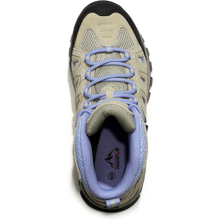 Черевики для трекінгу та подорожей NORTIV 8 Adventurer для жінок - дихаючі, зручні, розмір 40.5 EU, бежево-лілові