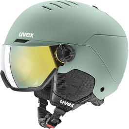 Лижний шолом uvex Wanted Visor для жінок і чоловіків, міцний, з візором, зелений матовий, 58-61 см