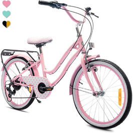 Дитячий велосипед Sun Baby Heart 20 дюймів, 6 швидкостей Shimano, для дівчаток 6-10 років, регульований