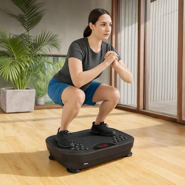 Віброплатформа Newgen Medicals з Bluetooth та динаміками: 180 рівнів, LED-дисплей для фітнесу та м'язового тренування