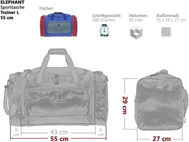 Велика спортивна сумка для жінок і чоловіків 55 см, 40 л, з відділенням для вологих речей, для тренажерного залу, сауни, плавання, з пляшкою для води, бірюзова