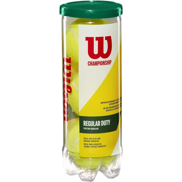 Тенісні м'ячі Wilson Championship Regular та Extra Duty, для всіх типів покриттів, високоякісні, 3 шт.