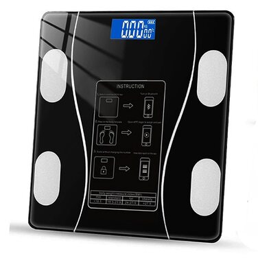 Розумна вага для ванної кімнати з Bluetooth, визначення BMI, персональна пам'ять, мінімалістичний дизайн, 5 г/40 кг