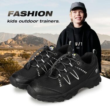 Дитячі трекінгові черевики UOVO, водонепроникні, для бігу та трейлу, чорні, розмір 33 EU