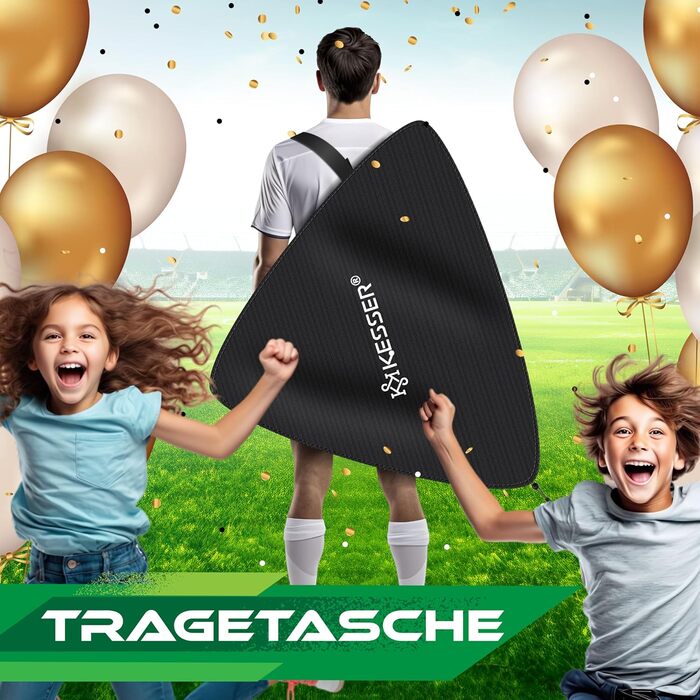 Ворота для футболу KESSER® (2 шт.) з аксесуарами: конуси, мішень, сумка, насос. Ідеальний подарунок для дітей, для гри в приміщенні та на вулиці.