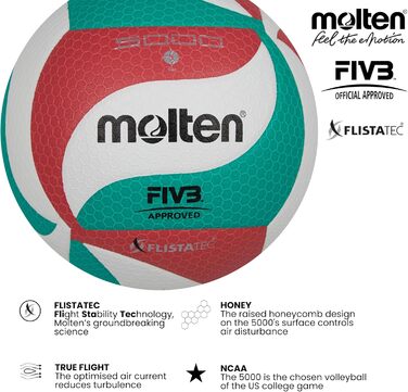 Волейбольний м'яч Molten V5M5000 FLISTATEC 5 білий - білий