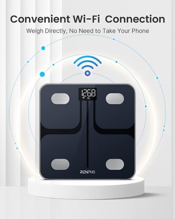 RENPHO Розумні ваги для аналізу складу тіла, цифрові Wi-Fi/Bluetooth ваги, персональні ваги з вимірюванням ІМТ, додаток для фітнесу, технологія Step-On