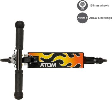 Дитячий самокат Atom з підсвічуванням коліс, складаний, регульований кермо, для хлопчиків і дівчаток 5-12 років
