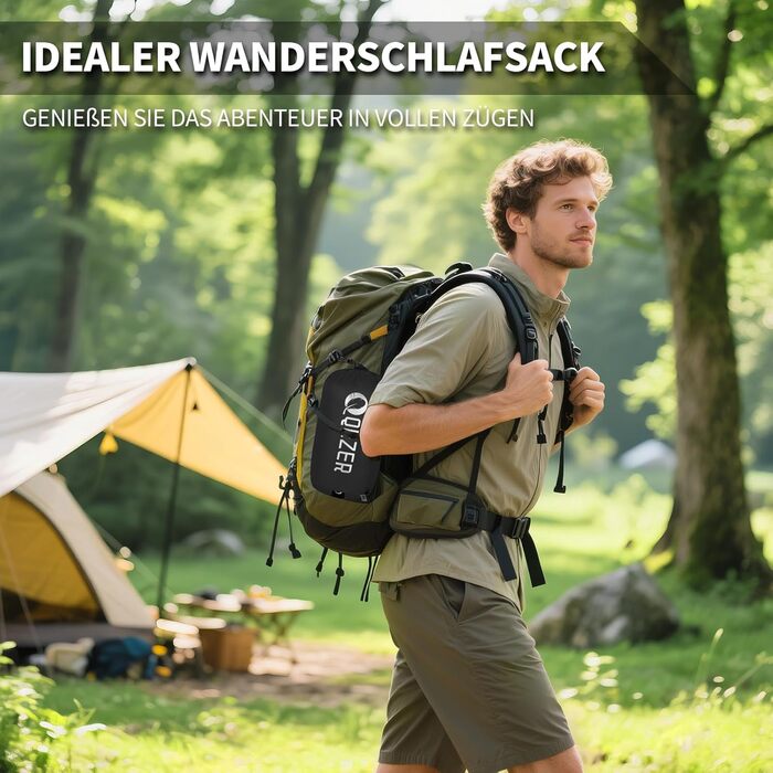 Спальний мішок для дорослих та дітей, зимовий, легкий, Outdoor 8°C ~ -30°C, для кемпінгу та альпінізму, 650 FP гусячий пух, 500г, чорний