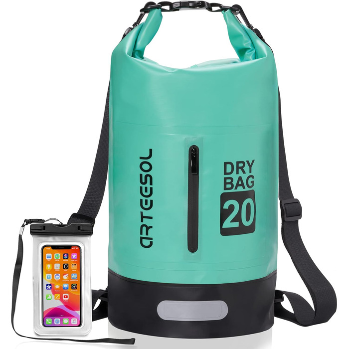Водонепроникний мішок Blackace Arteesol Dry Bag 5L/10L/30L - міцний Packsack з регульованим ремінцем для водних видів спорту (Мінт, 20L)