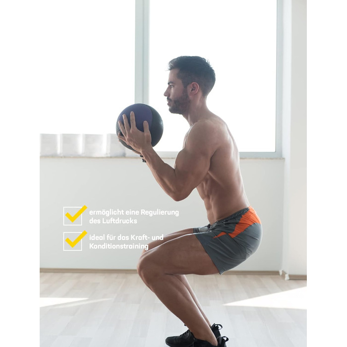 Медичний м'яч SPORTINATOR сірий/чорний, 9 кг, для силових і функціональних тренувань, з маркуванням ваги