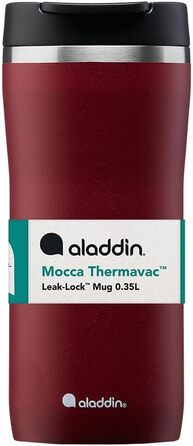 Термочашка Aladdin Barista Mocca 0.35 л, нержавіюча сталь, герметична, для кави, зберігає тепло 3 години, BPA-free, бордова, для подорожей, для напоїв, підходить для миття в посудомийці