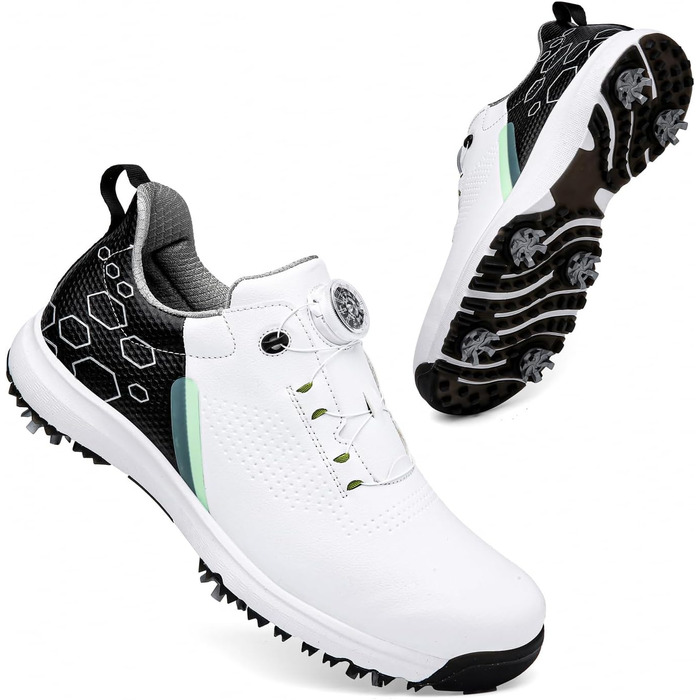 Жіночі гольф-туфлі зі шпильками, водонепроникні та легкі. Білий колір (41 EU, Чорний)