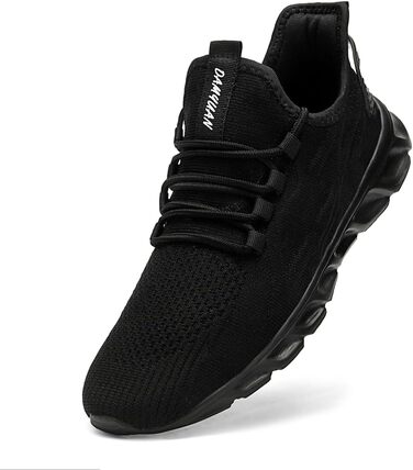 Чоловічі кросівки для бігу та занять спортом Linenghs: легкі, дихаючі, для вулиці та фітнесу, чорні, 45 EU
