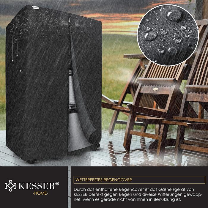 Газовий нагрівач KESSER 4200W з керамічним піроелементом, газовий нагрівач, інфрачервоний нагрівач, для балонів Butan/Propane до 15кг, сірий/темно-сірий