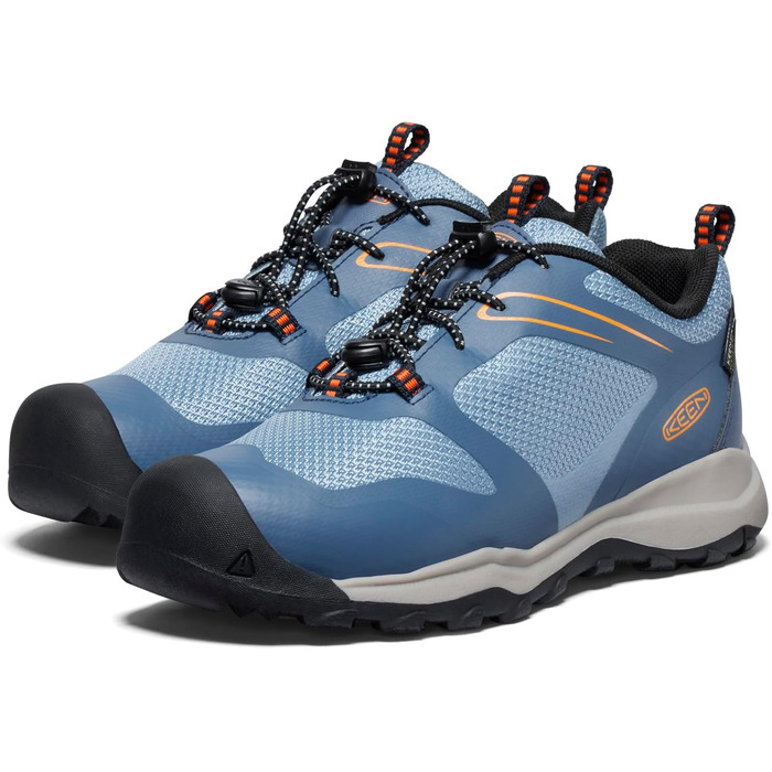 KEEN Wanduro Low - водонепроникні трекінгові черевики для дітей та дорослих (36 EU, Vintage Indigo Scarlet Ibis)