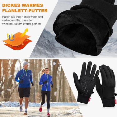 Велосипедні рукавички Anqier для чоловіків та жінок. Зимові рукавички для їзди на велосипеді, теплі, водонепроникні, з сенсорним екраном, спортивні, з антиковзким покриттям.