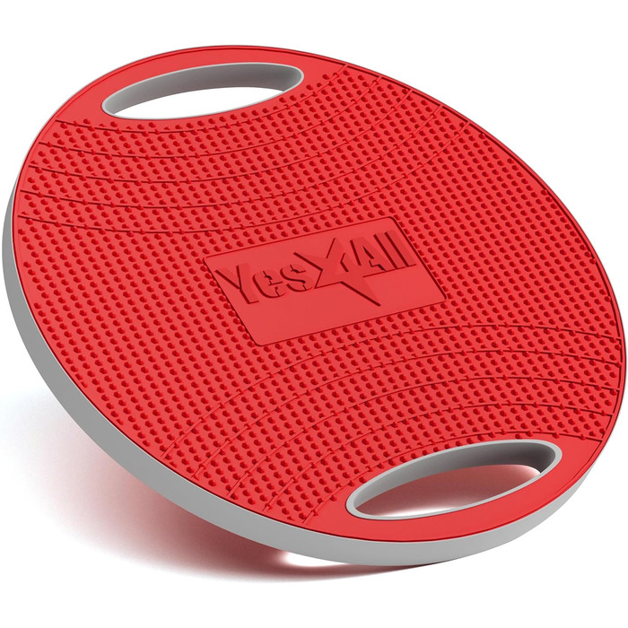 Yes4All Баланс Борд (Wackelboard) з ручками та антиковзким покриттям, 41.5 см, червоно-сірий - для стабільності та загального тренування тіла