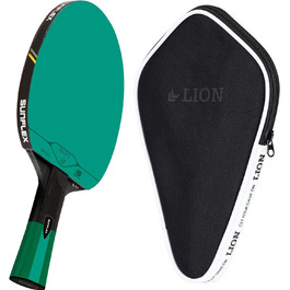 Sunflex Color COMP G50 професійна ракетка для настільного тенісу, анатомічна ручка, ITTF сертифікований зелений наклад, для змагань та клубних гравців, у комплекті з чохлом