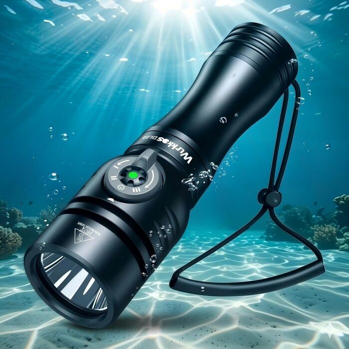 Ліхтар підводний Wurkkos DL02, 3000 люмен, LED, перезаряджуваний, IPX8, чорний (6000K)