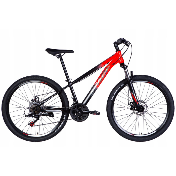 Гірський велосипед MTB Mars 26″, зріст 145–170 см, 21 швидкість, чорний/червоний