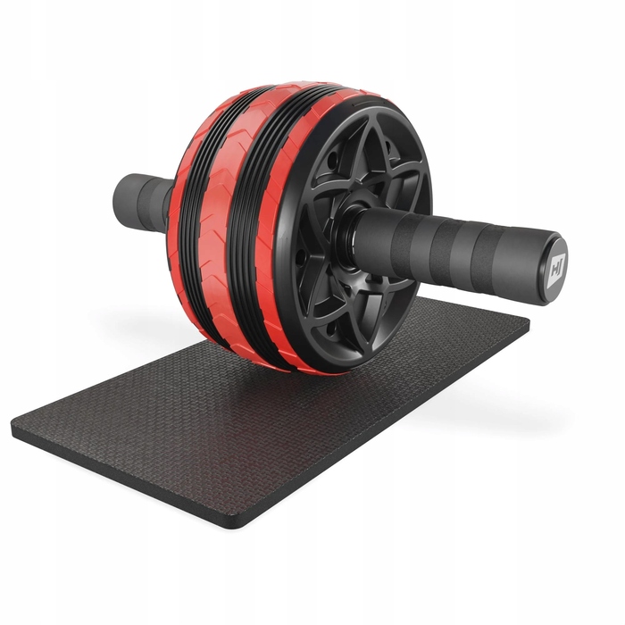 Гімнастичне колесо Hop-Sport з килимком, чорне, 32,5 см x 15,2 см
