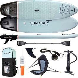 Надувна SUP-дошка Surfstar 320x84x15 см з сидінням для каяка, комплект для падлбордингу з тримачем для камери та аксесуарами