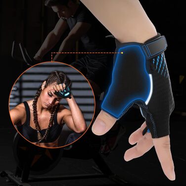 Велосипедні рукавички MTB напівпальцеві літні для чоловіків та жінок, з гелевою амортизацією, дихаючі, зручні, неслизькі, синього кольору