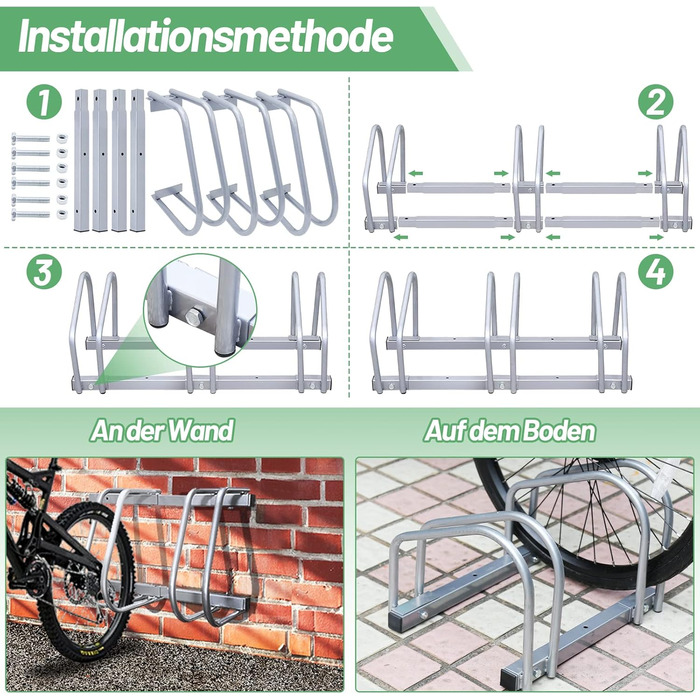 Підставка для велосипедів на 6 велосипедів, 2 шт. - міцна металева конструкція