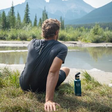 Фляга Super Sparrow з нержавіючої сталі - 350мл/500мл/620мл/750мл/1л - Без витоку, термос, BPA-Free, для дітей, спорту, школи, фітнесу - з 2 кришками, сірий колір