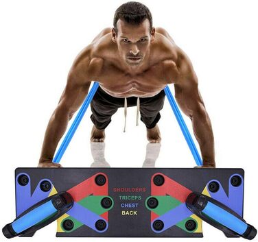 Лежанка для віджимань 9-в-1 для чоловіків, тренажер для фітнесу, підтримка для пресу, розвиток м'язів грудей, рук та пресу